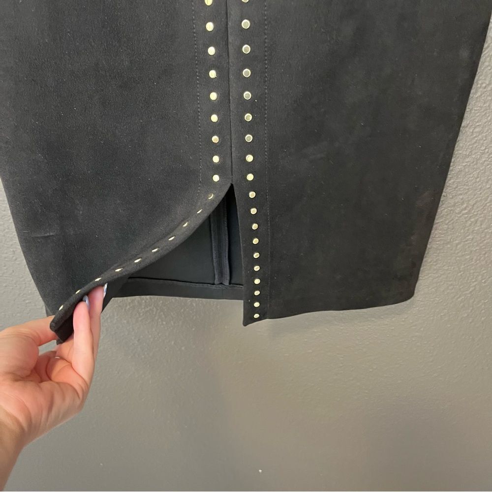 White House Black Market Faux Suede Studded Pencil Skirt - Picture 7 of 16